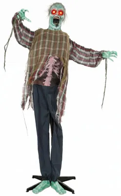 Produktbild von Animierter Halloween-Zombie in Lebensgröße,170 cm, mit Sound- und Berührungsaktivierung, gruselige Deko