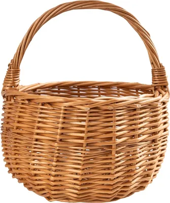 Zdjęcie produktu dla Creative Home Mały Koszyczek Wiklinowy z rączką | 22x22x26 cm (+/- 2 cm) | ręcznie pleciony | naturalny brąz| kosz na prezent, wielkanoc, dekoracja