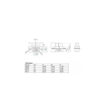 Produktbild von DeLOCK D-Sub 25 Pin Crimp Stecker, Metall, 4 Stück, D-Sub 25 pin, Schwarz, Silber, Männlich, Gerade, Metall, -40 - 105 °C