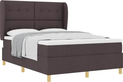 Obrázok produktu pre Posteľ s pružinovým rámom Tmavohnedá 200 x 160 cm látka