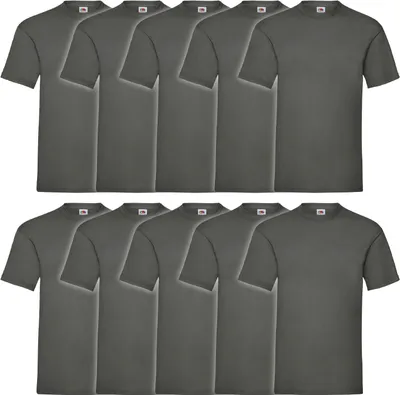 Produktbild von 10er Pack Fruit of the Loom Valueweight T-Shirt Farbe: graphit Größe: 3XL