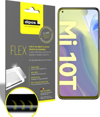 Zdjęcie produktu dla 3x folia ochronna dla Xiaomi Mi 10T Pro, 100% pokrycie ekranu, Dipos Flex