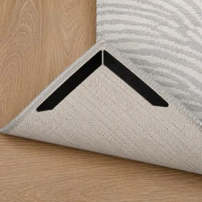 Produktbild von 8X selbstklebende Teppichstopper – rutschhemmende Teppichhalter für Teppiche, Läufer und Matten – wiederverwendbar mit starkem Halt auf glatten Böden