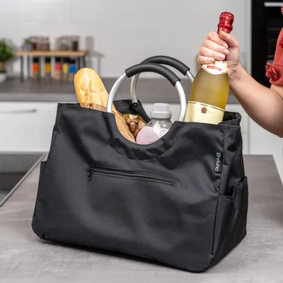 Obrázek produktu pro eluno WARWE polyesterová nákupní taška, černá 43 x 29,5 x 23,5