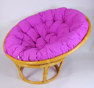 Produktbild von Rattan Papasansessel , Papasan Durchmesser 110 cm, Fb. Honig, Polster Uni Living 246 alt rosa