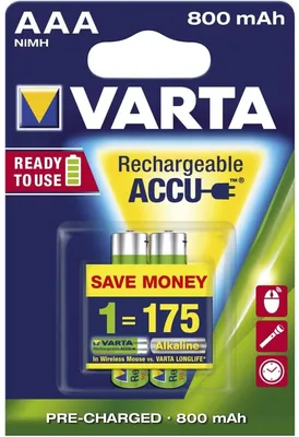 Produktbild von Varta, Accu Rechargeable AAA 800mAh Wiederaufladbare Batterien, 2 Stück