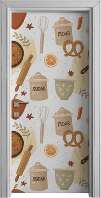 Produktbild von Tür Selbstklebende 90x210 cm Türfolie Türtapete Klebefolie - Backen Schokolade Kuchen