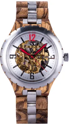 Produktbild von Edenhölzer Holzuhr Herren Armbanduhr Automatik Lombok Holzarmband ED086-005