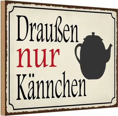 Produktbild von vianmo Holzschild 20x30 cm draußen nur Kännchen Kaffee Essen Trinken
