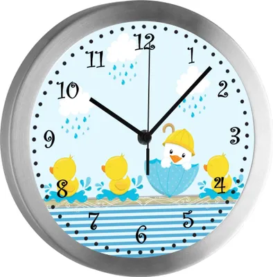 Produktbild von Funkuhr, Kinder Wanduhr, Kinderuhr, Kinderzimmer Ente