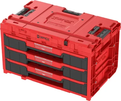Immagine prodotto di Qbrick System ONE Drawer 3 Toolbox 2.0 Red Ultra HD Toolbox 587 x 380 x 340 mm 27 L con tre cassetti