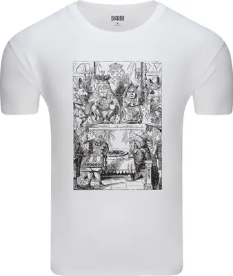 Produktbild von Diarbo Herren T-Shirt mit Aufdruck Alice im Wunderland König und Königin Weiß Gr.L