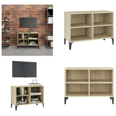 Immagine prodotto di vidaXL Mobile TV con gambe in metallo rovere Sonoma 69,5x30x50cm - Mobile TV - Mobili TV - Credenza - Credenze