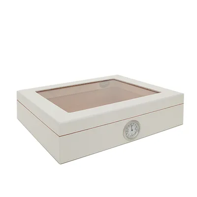 Produktbild von Humidor weiß matt mit Fenster 26 x 22 x 6,5 cm