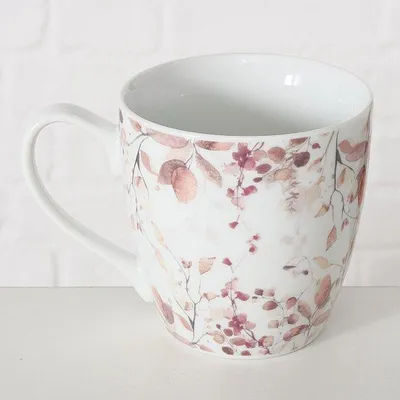 Obrázek produktu pro Hrnek s květinovým motivem BERNADA, 480 ml, porcelánový