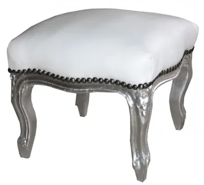 Immagine prodotto di Casa Padrino poggiapiedi barocco bianco / argento