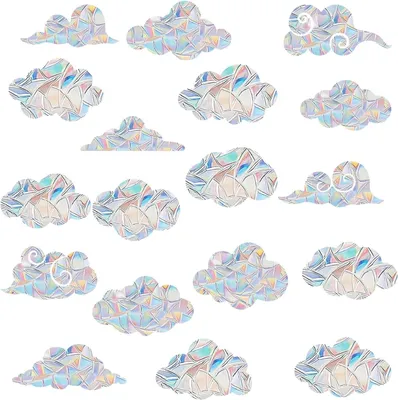 Produktbild von 18 Stück Prisma Fensteraufkleber, Suncatcher Sticker, Regenbogenfolie für Fenster, Selbstklebende Vogelschutz Aufkleber zur Vermeidung von Vogelschlägen, Fensterfolie für Zuhause und Büro