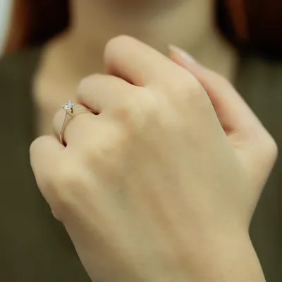 Produktbild von 0,21 Carat Solitär Diamantring 14 Karat Weißgold - 56 (17,80 mm)