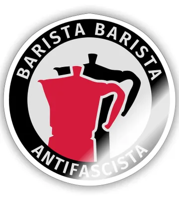 Produktbild von Spreadshirt Barista Barista Antifascista Sticker Aufkleber, 10 x 10 cm, Weiß glänzend