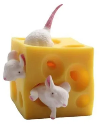 Produktbild von Dehnbarer, quetschbarer Mäuse- und Käse-Stressball