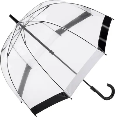 Produktbild von Fulton Glockenschirm Regenschirm Transparent Durchsichtig Schwarz Weiß