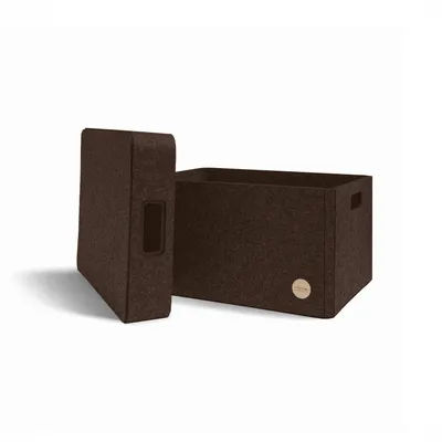 Produktbild von Aufbewahrungsbox CLASSIC Filz 32 x 24 x 17 cm mit Deckel in dunkelbraun meliert