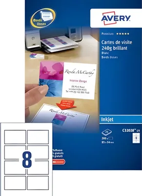 Image de Avery Quick&Clean 85 x 54 mm (x25) carte de visite 200 pcs(s)