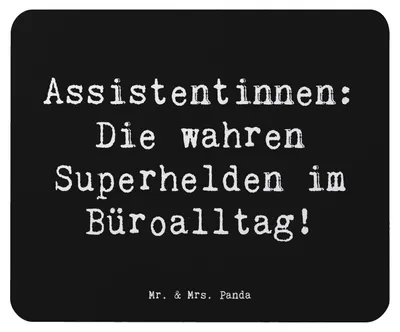 Produktbild von Mr. & Mrs. Panda Mousepad Spruch Assistentin Heldin - Schwarz - Geschenk, laptop, Berufsprodukte, Unterstützung, Berufspassion, Geschenke für Berufstätige, Beruf, Mauspad