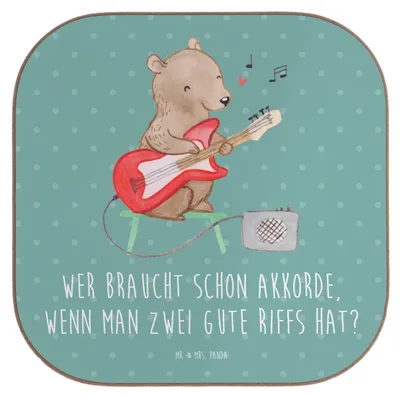 Produktbild von Mr. & Mrs. Panda Tassen Untersetzer E-Gitarre Zwei Riffs - Meeresbrise - Geschenk, Tischuntersetzer, Instrumente, Holzuntersetzer, Instrument, elektrische Gitarre, Kaffee