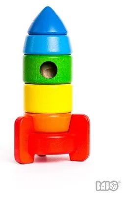 Produktbild von Bajo Holz Rakete Stapelfigur - pädagogisches Spielzeug für Kinder