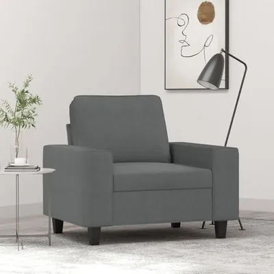 Produktbild von Dunkelgrauer Sessel mit Schaumstofffüllung, bequem und robust, für das Wohnzimmer, 94 x 77 x 80 cm