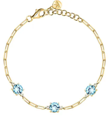 Produktbild von Vergoldetes Armband mit blauem Zirkonia Tesori SAIW304