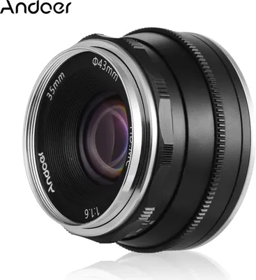Produktbild von Andoer 35 mm F1.6-Objektiv mit manueller Fokussierung und grosser Blende, kompatibel mit Fujifilm Fuji X-A1 / X-A10 / X-A2 / X-A3 / X-AT / X-M1 / X-M2 / X-T1 / X-T10 / FX-Mount spiegellose Kameras fuer X-T2 / X-T20 / X-Pro1 / X-Pro2 / X-E1 / X-E2 / X-E2