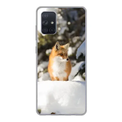 Produktbild von MuchoWow® Handyhülle Schutzhülle Hülle für Samsung Galaxy A51 Fuchs - Schnee - Baum Silikon Softcase Handy Hülle - Schutzabdeckung