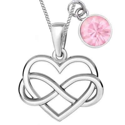 Infinity Herz Silberkette mit Zirkonia Unendlichkeit Anhänger I 50cm

