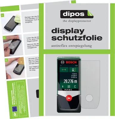 Produktbild von 3x Schutzfolie für Bosch PLR 50 C matt Displayschutzfolie Folie Display Schutz dipos