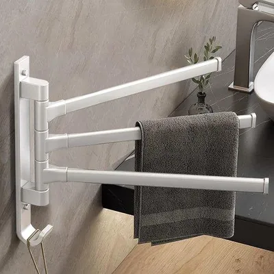 Obrázok produktu pre Držiak na uteráky 33 cm, hliníkový, matná biela, otočný