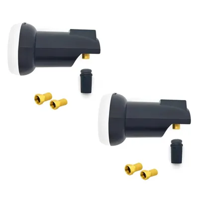 Produktbild von 2x ARLI Single LNB 0.1 dB 40 mm Feed für 1 Teilnehmer mit 4x F-Stecker vergoldet HDTV 4K 8K DVB-S2 Wetterschutz