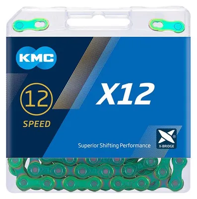 Produktbild von KMC Kette X12, 12-fach, 126 Glieder, Aurora-Green