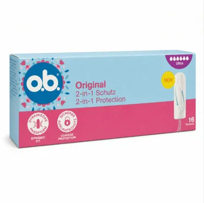 Imagen del producto de o.b. 7093828003 o.b. Tampones Original Ultra 2 en 1, protección para días de menstruación muy abundante, 16 unidades.