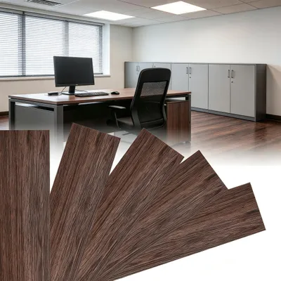 Produktbild von QEENTOE Selbstklebende PVC‑Vinyl‑Bodenfliesen, einfache Verlegung, wasserdicht und rutschfest, Braun Holzmaserung (18 Stück, 2,51 m²)