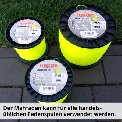Produktbild von Ersatzfaden HECHT 10009024 | Trimmerfaden 2,4 mm x 90 m | Neon-Gelb Rund