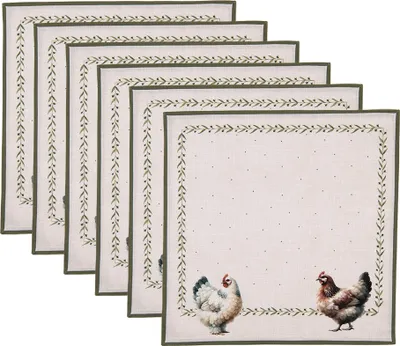 Zdjęcie produktu dla Clayre & Eef Serwetki bawełniane zestaw 6 40x40 cm beżowe bawełniane