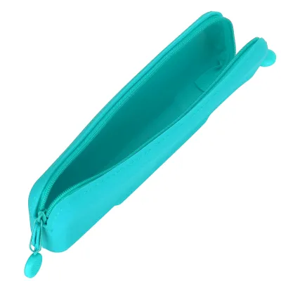 Imagen del producto de Funda de silicona para lápices, funda con cremallera de silicona para lápices, funda para lápices, mini funda de silicona, funda de silicona para bolígrafos, funda de silicona para maquillaje