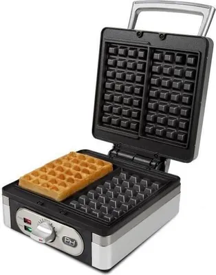 Produktbild von DOMO DO9047W Elektrischer Waffelautomat, 1400W, Tiefe Platten 2.6cm, Antihaftbeschichtung, Silber Metallfinish, Temperaturregler