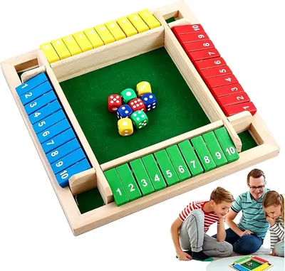 Produktbild von Shut The Box Holzspiel, Würfelspiel für 2-4 Spieler, Lernspielzeug ab 3 Jahren, Nachhaltiges Holz, Für Draußen