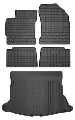 Produktbild von Gummimatten + Kofferraumwanne für Toyota Auris II 2012-2018 (Schrägheck) – Schwarz, passgenau – Wielganizator SolidPRO