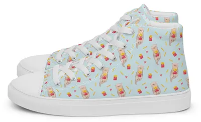 Produktbild von Mr. & Mrs. Panda Damen Sneaker Otter Pommes Größe 40 - Türkis - Geschenk, Retro Schuhe, Stoffsneaker, Turnschuhe, Muster, Damenschuhe