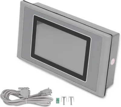 Imagen del producto de Pantalla táctil HMI, interfaz hombre-máquina a color de 4,3 pulgadas, panel de visualización táctil resistente al agua, pantalla táctil resistiva industrial para PLC