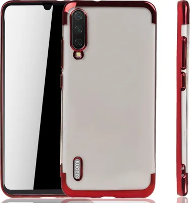 Produktbild von Handyhülle für Xiaomi Mi A3 Rot - Clear - TPU Silikon Case Backcover Schutzhülle in Transparent Rot